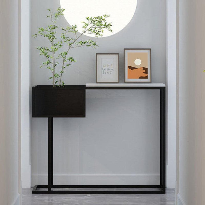 Contemporary Tri-Material Console with Wood, Iron, and Marble By Alhome - Zrafh.com - Your Destination for Baby & Mother Needs in Saudi Arabia