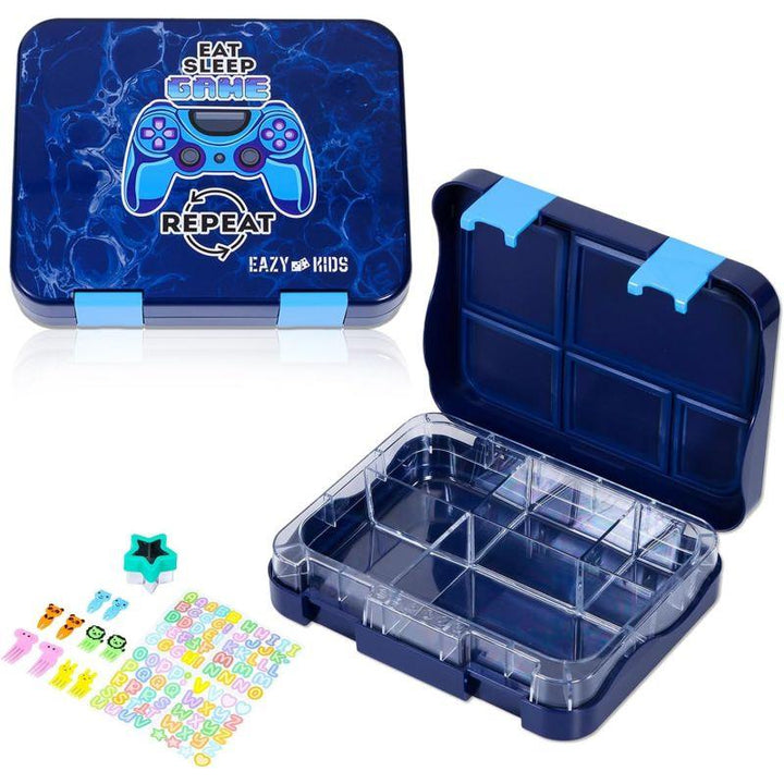 Eazy Kids 5 & 4 Convertible Bento Lunch Box With Sandwich Cutter Set - Eat Sleep Game - Zrafh.com - Your Destination for Baby & Mother Needs in Saudi Arabia