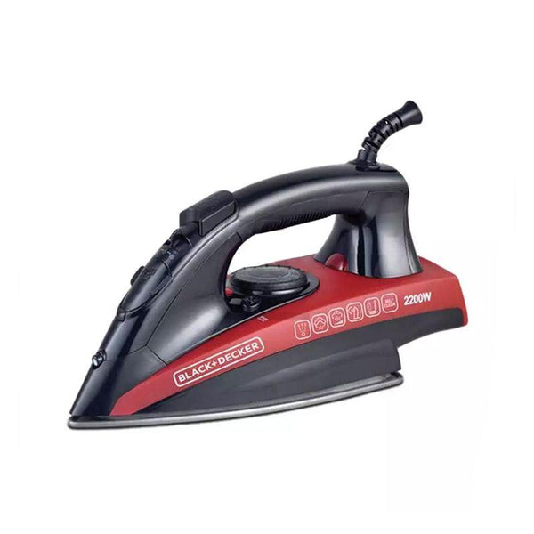 Black And Decker Steam Iron with Non-Stick Sole - 220 ml - 2200 W - Black - Zrafh.com - Your Destination for Baby & Mother Needs in Saudi Arabia