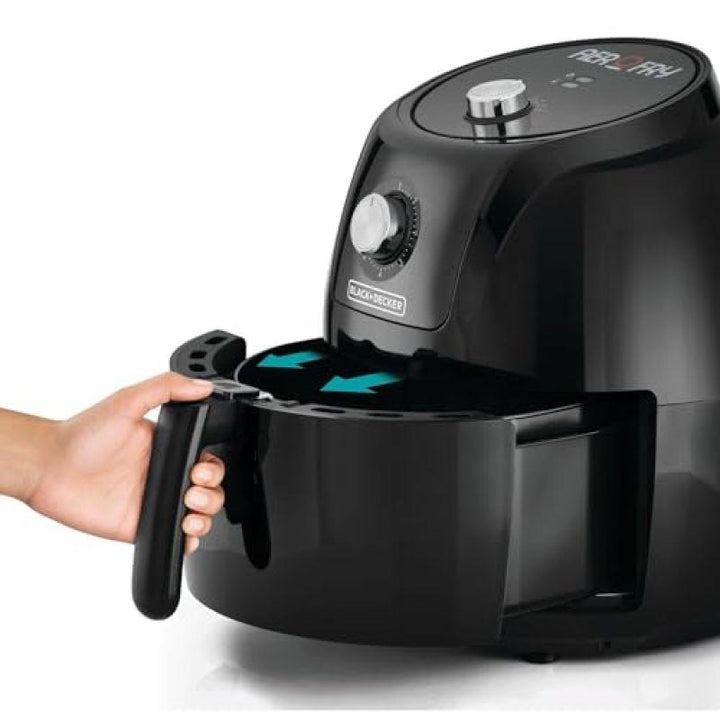 Black And Decker Manual Air Fryer - 5.6 L/1.5 Kg - 1800 W - Black - Zrafh.com - Your Destination for Baby & Mother Needs in Saudi Arabia