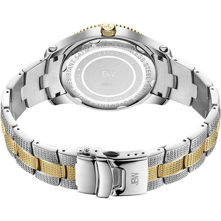 JBW Luxury Jet Setter GMT 1.00 ctw Diamond Men's Wrist Watch With Stainless Steel Link Bracelet - J6370D - Zrafh.com - Your Destination for Baby & Mother Needs in Saudi Arabia