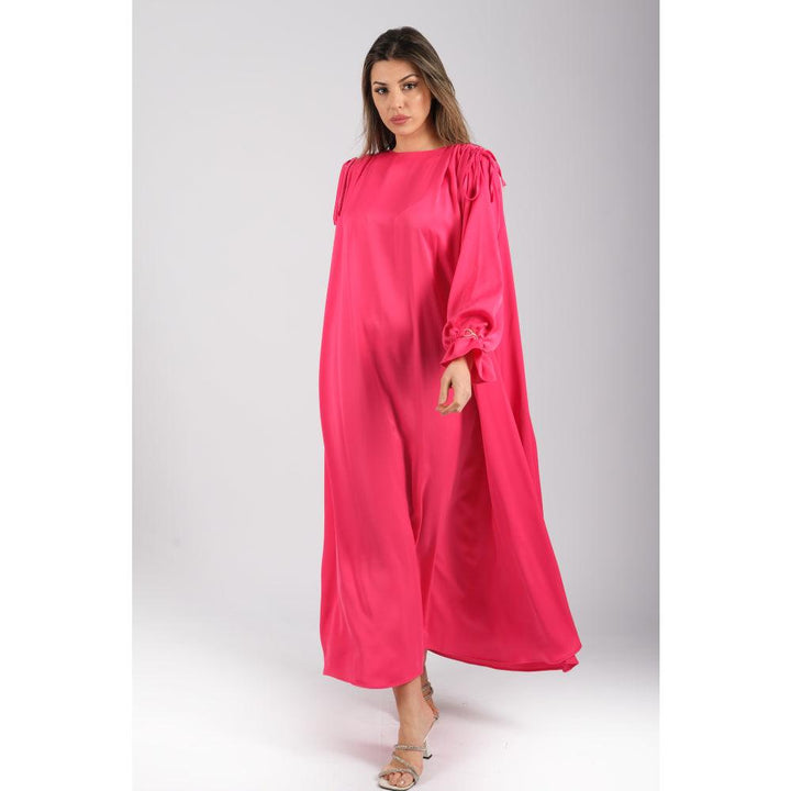 Londonella Women's Long Wide Dress with Long Sleeves - Free Size - Fuchsia - 100268 - Zrafh.com - Your Destination for Baby & Mother Needs in Saudi Arabia