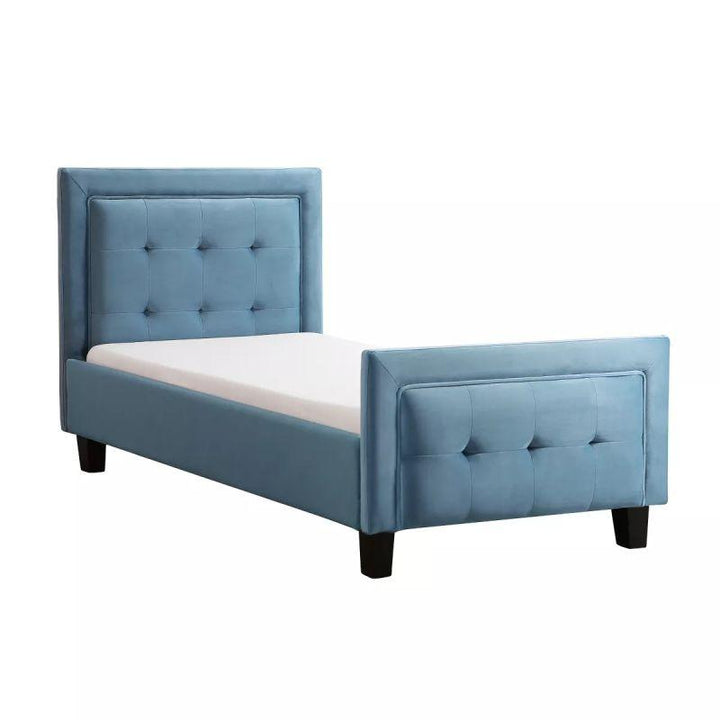Kids' Sky Blue Fabric Upholstered MDF Bed: Calming Serenity, 120x200x140 cm by Alhome - Zrafh.com - Your Destination for Baby & Mother Needs in Saudi Arabia
