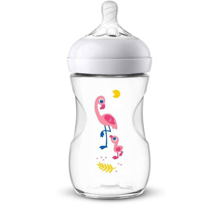 Philips Avent NATURAL FEEDING BOTTLE with flamingo pattern - 260ML - ZRAFH