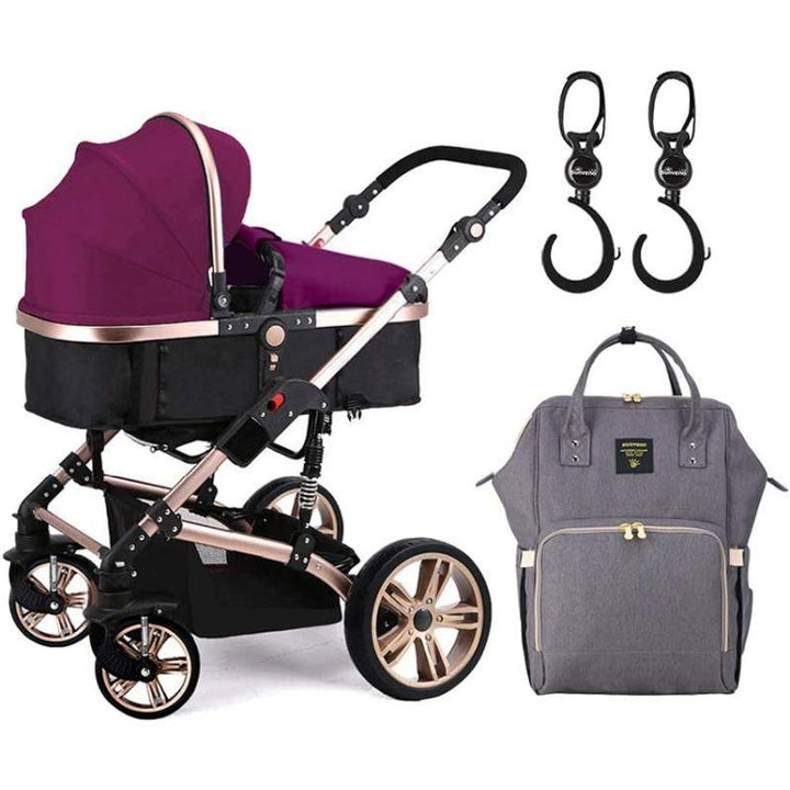 Teknum 3 In 1 Pram StRoleer With Sunveno Fashion Diaper Tote Bag - Zrafh.com - Your Destination for Baby & Mother Needs in Saudi Arabia