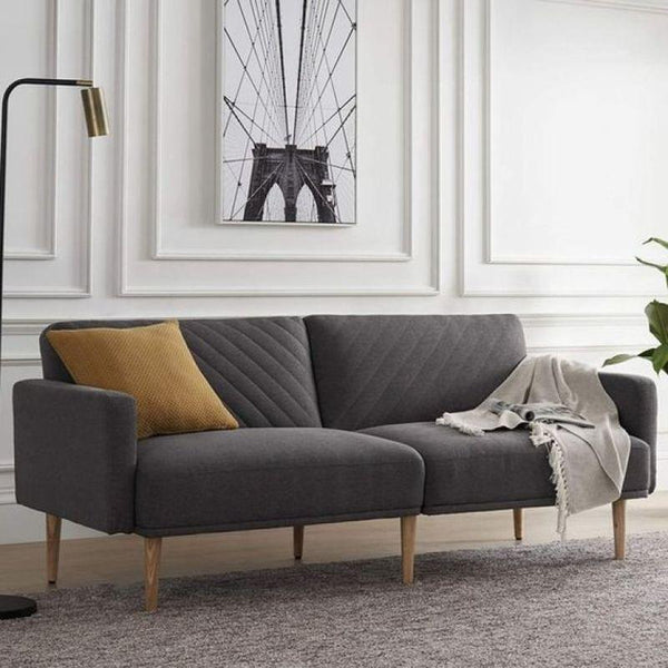 Sophisticated Gray Velvet 3-Seater Sofa - 220x85x45 cm - Swedish Wood By Alhome - Zrafh.com - Your Destination for Baby & Mother Needs in Saudi Arabia