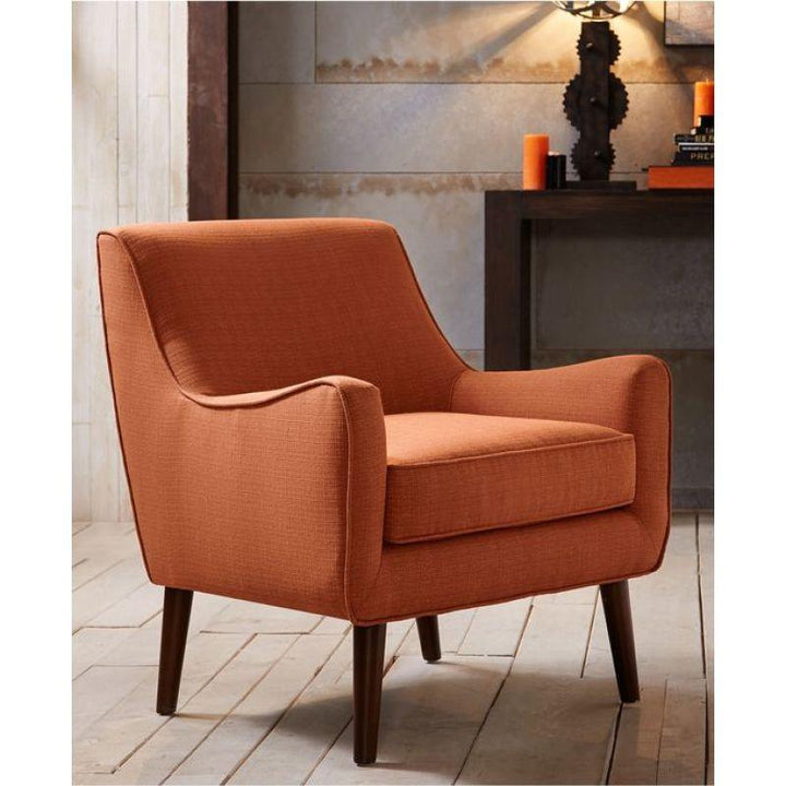 Bold Orange Velvet Chair with Swedish Wood By Alhome - Zrafh.com - Your Destination for Baby & Mother Needs in Saudi Arabia