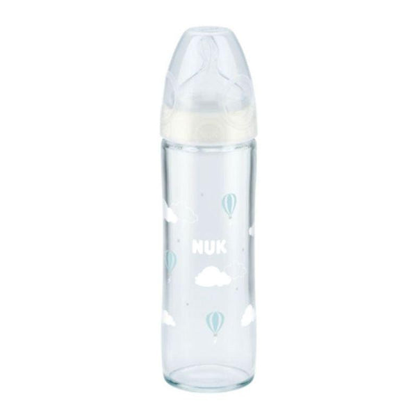 NUK Classic Glass Feeding Bottle From 0-6 Months - 240 ml - Zrafh.com - Your Destination for Baby & Mother Needs in Saudi Arabia