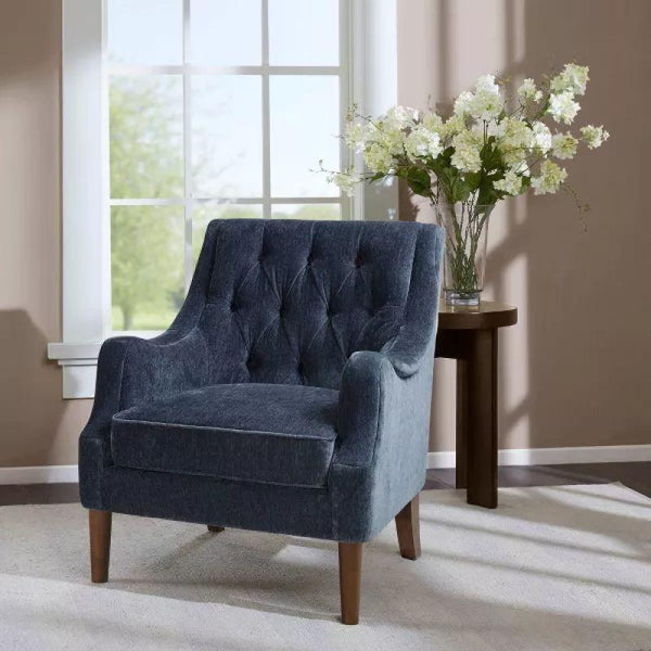 Modern Velvet Arm Chair - Indigo - 90x85x85 cm - By Alhome - Zrafh.com - Your Destination for Baby & Mother Needs in Saudi Arabia