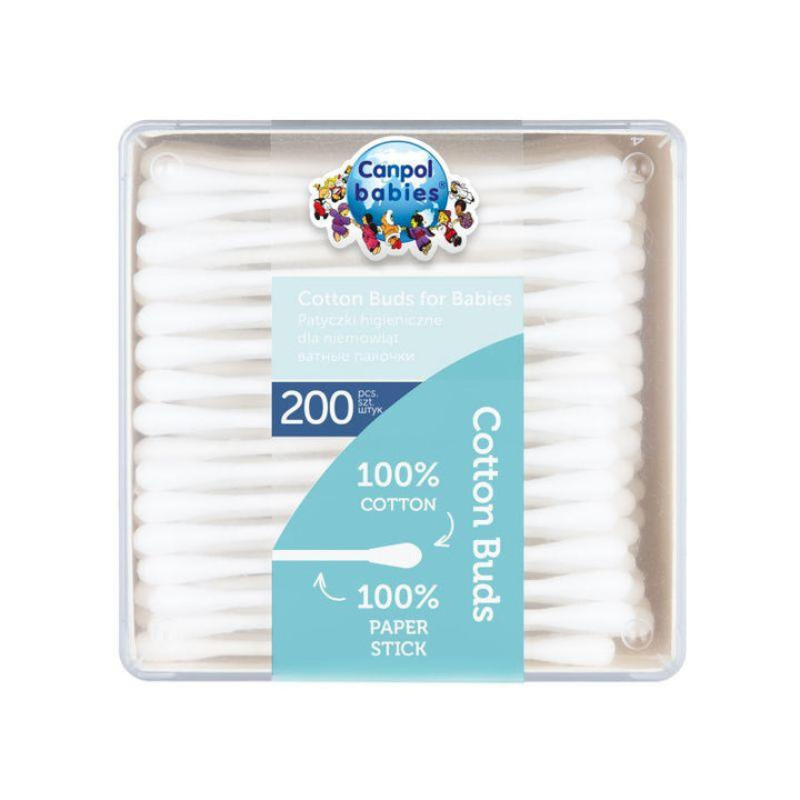 Canpol Babies Safe Cotton Buds With Limiter For Babies - 200 Pieces - ZRAFH