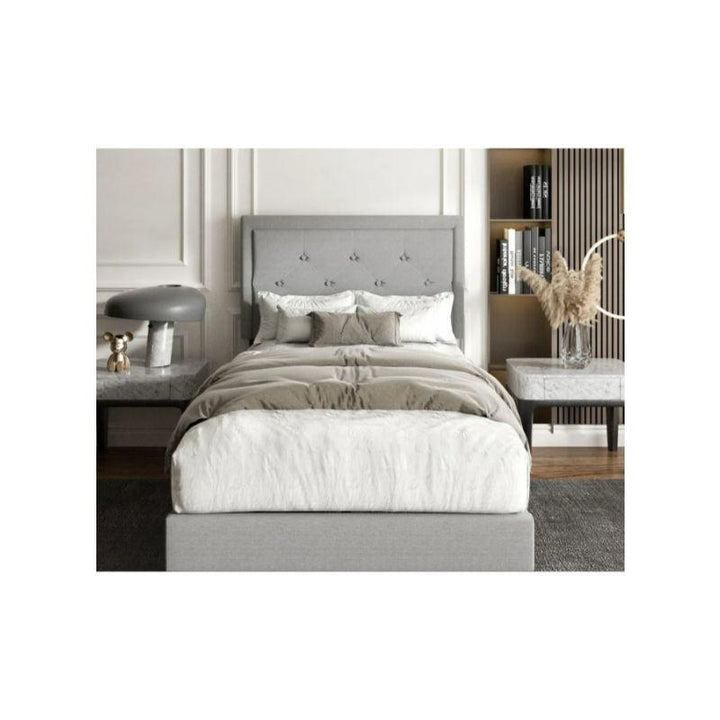 Gray Linen Single Bed Size 120x200 By Alhome - 110110090 - Zrafh.com - Your Destination for Baby & Mother Needs in Saudi Arabia