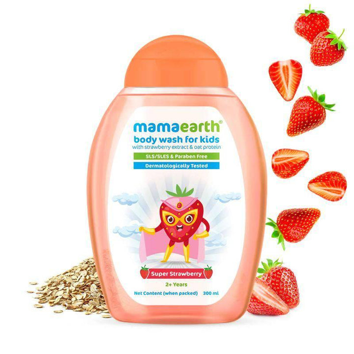 Mama earth Super Strawberry Body Wash For Kids - 300 ml - ZRAFH