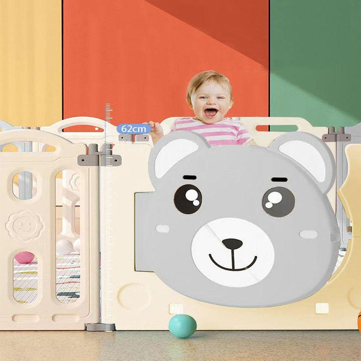 Baby Love Bear Children's Playroom with Large Foldable Hut Grey - 28-XG0-11B - Zrafh.com - Your Destination for Baby & Mother Needs in Saudi Arabia