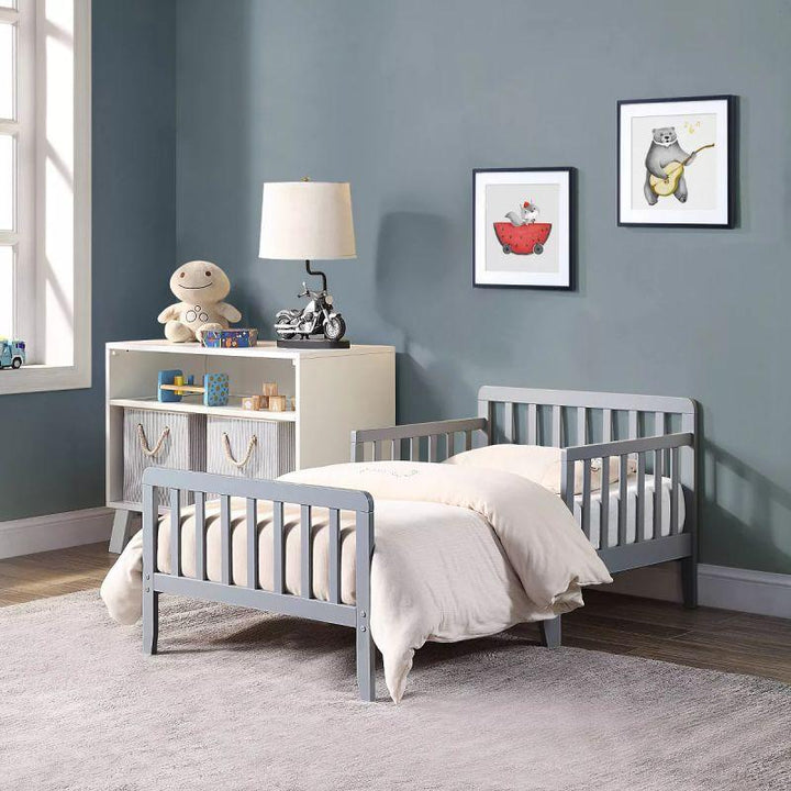 Kids' Gray MDF Bed: Modern Elegance, 120x200x140 cm by Alhome - Zrafh.com - Your Destination for Baby & Mother Needs in Saudi Arabia