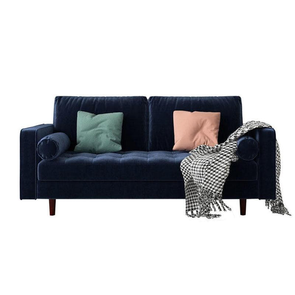 Velvet 3-Seater Sofa in Rich Indigo By Alhome - Zrafh.com - Your Destination for Baby & Mother Needs in Saudi Arabia