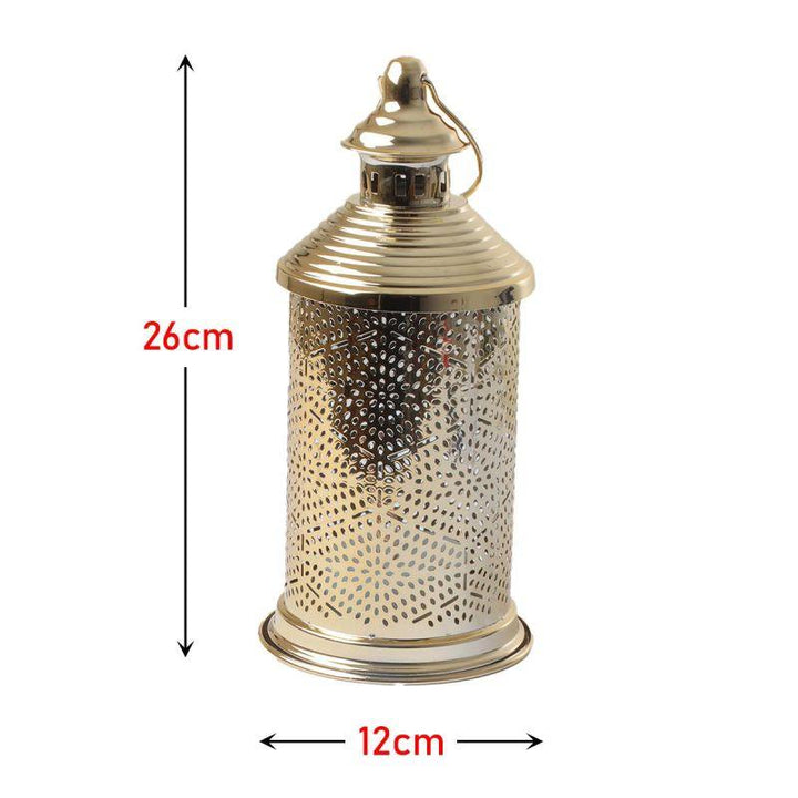 Round Steel Ramadan Lantern With Led Lighting - Gold - 26X12X12 Cm - By Family Ship - 600007811 - Zrafh.com - Your Destination for Baby & Mother Needs in Saudi Arabia