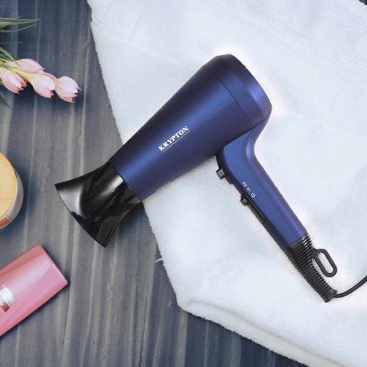 Krypton 2 in 1 Hair Dryer And Straightener - Blue - Zrafh.com - Your Destination for Baby & Mother Needs in Saudi Arabia