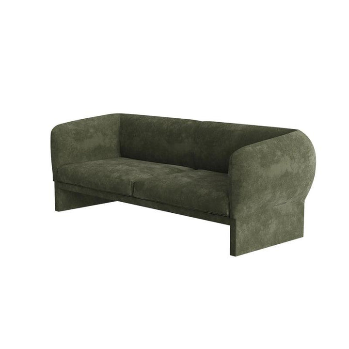 Sofa 3 Seater Green - 280x85x85 - Velvet By Alhome - Zrafh.com - Your Destination for Baby & Mother Needs in Saudi Arabia