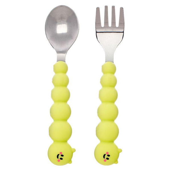 Melii - Silicone Caterpillar Spoon & Fork Set - ZRAFH