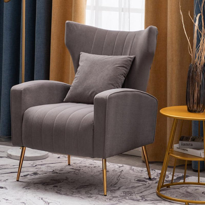 Contemporary Comfort: Gray Velvet Chair for Stylish Relaxation By Alhome - Zrafh.com - Your Destination for Baby & Mother Needs in Saudi Arabia