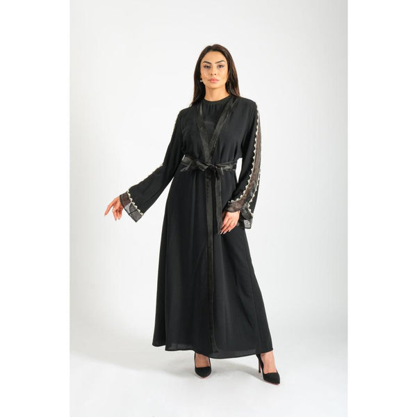Londonella Women's Long Sleeves Abaya With Waist Belt - Black - 100239 - Zrafh.com - Your Destination for Baby & Mother Needs in Saudi Arabia