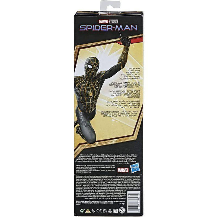 Marvel Spider Man Titan Hero Series Spider Man Action Figure With Black&Gold Suit - 12 inch - ZRAFH