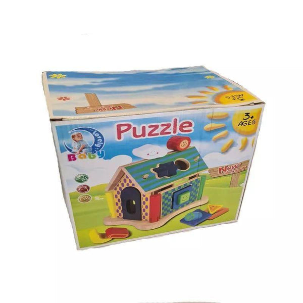 Wooden House Puzzle From Hodaway - Multicolor - 33-2648 - ZRAFH