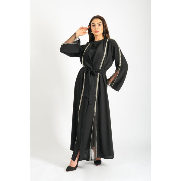 Londonella Women's Long Sleeves Abaya With Waist Belt - Black - 100244 - Zrafh.com - Your Destination for Baby & Mother Needs in Saudi Arabia