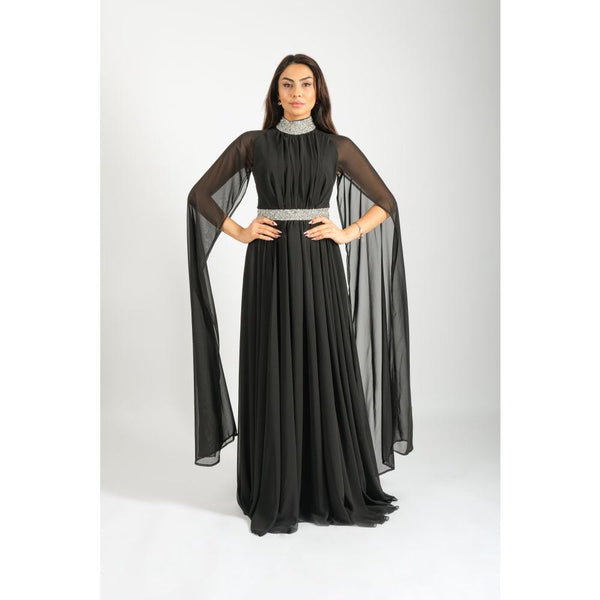 Londonella Women's Long Evening Dress with Long Chiffon Sleeves - 100253 - Zrafh.com - Your Destination for Baby & Mother Needs in Saudi Arabia