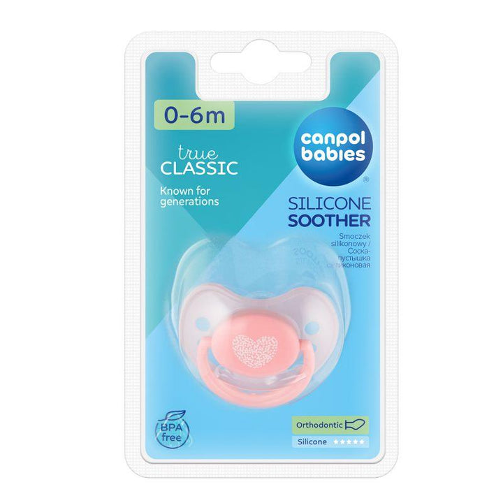 Canpol Orthodontic Silicone Soother 0-6 m - 1 Piece - pastelove - ZRAFH