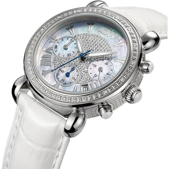 JBW Luxury Victory 16 Diamonds Mother of Pearl Chronograph Women's Watch - JB-6210L-Q - Zrafh.com - Your Destination for Baby & Mother Needs in Saudi Arabia