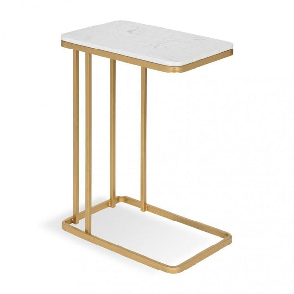 White Marble Side Table for Elegant Living By Alhome - Zrafh.com - Your Destination for Baby & Mother Needs in Saudi Arabia