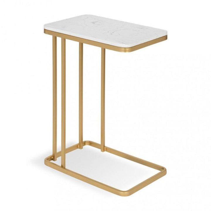 White Marble Side Table for Elegant Living By Alhome - Zrafh.com - Your Destination for Baby & Mother Needs in Saudi Arabia