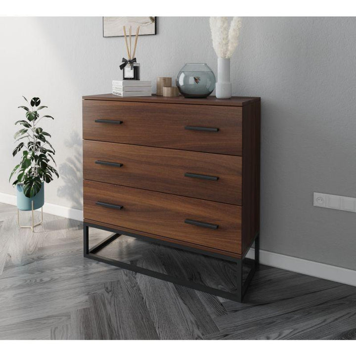 Brown Console with 3 Brown Drawers By Alhome - Zrafh.com - Your Destination for Baby & Mother Needs in Saudi Arabia