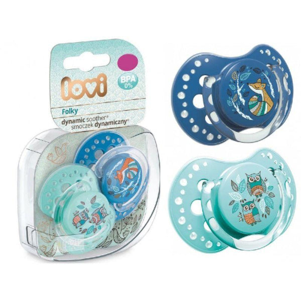 Lovi Silicone Soother - Size 6-18 Months - 2 Pieces - Blue - ZRAFH