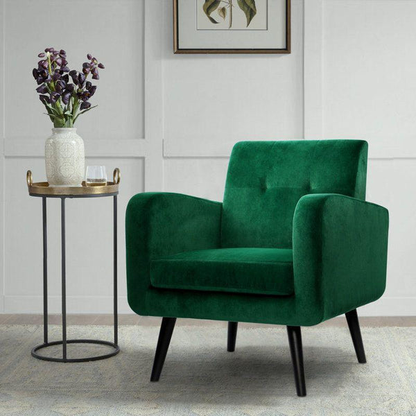 Velvet Chair - Green - 70x50x80 cm - By Alhome - 110113827 - Zrafh.com - Your Destination for Baby & Mother Needs in Saudi Arabia