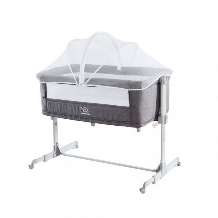 Elphybaby Baby Crib with Breathable Net - Dark Grey - ZRAFH