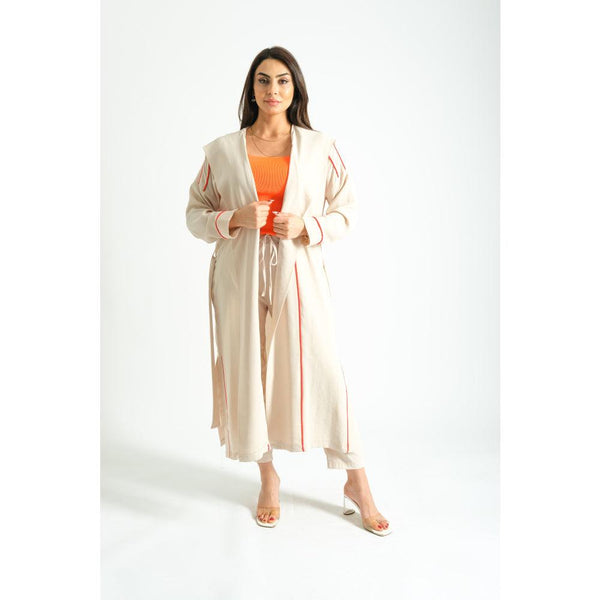 londonella crop top with wide pants and long sleeves bolero set for women-3-pieces-beige-100234 - Zrafh.com - Your Destination for Baby & Mother Needs in Saudi Arabia