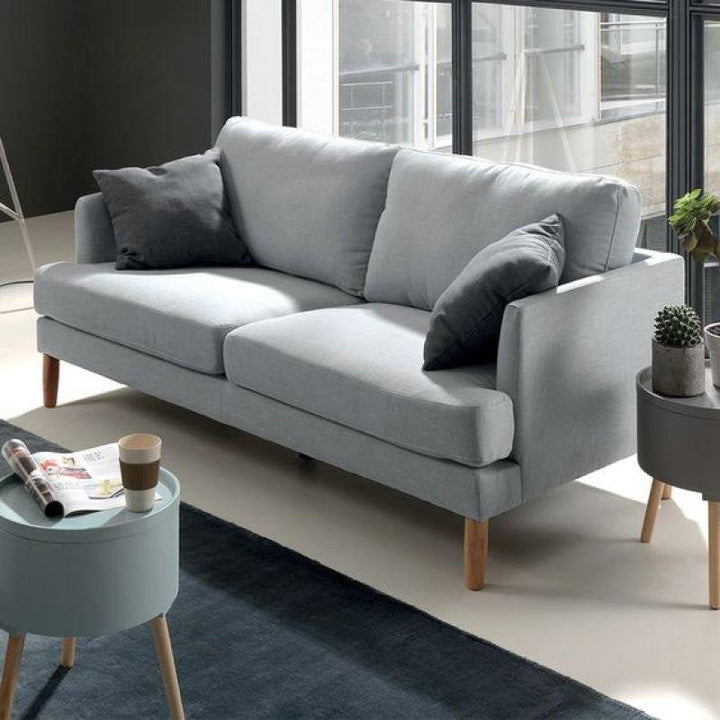 Elegant Gray Velvet 3-Seater Sofa Swedish Wood By Alhome - Zrafh.com - Your Destination for Baby & Mother Needs in Saudi Arabia