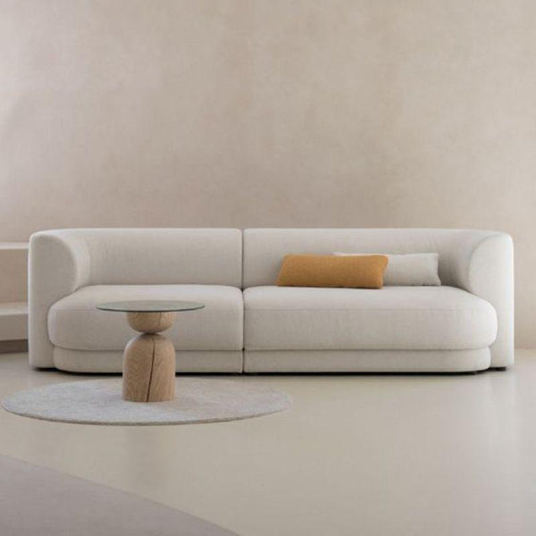 Chic Beige Velvet 3-Seater Sofa Swedish Wood By Alhome - Zrafh.com - Your Destination for Baby & Mother Needs in Saudi Arabia