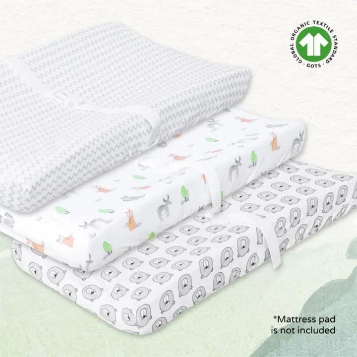 Moon Baby Changing Mat Cover With Striped Design - Multi Color - 3 Pieces - Zrafh.com - Your Destination for Baby & Mother Needs in Saudi Arabia