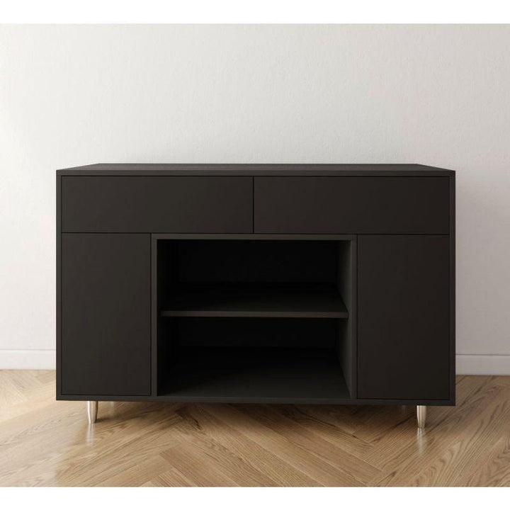 Black Coffee Corner with Shelves and Drawers By Alhome - Zrafh.com - Your Destination for Baby & Mother Needs in Saudi Arabia