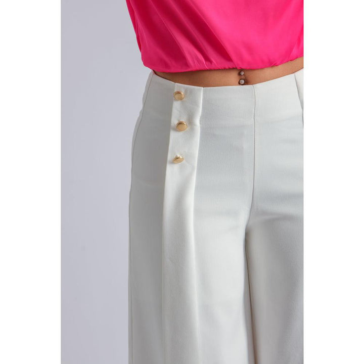 Londonella Women's Classic High-waist Wide Pants - White - 100205 - Zrafh.com - Your Destination for Baby & Mother Needs in Saudi Arabia