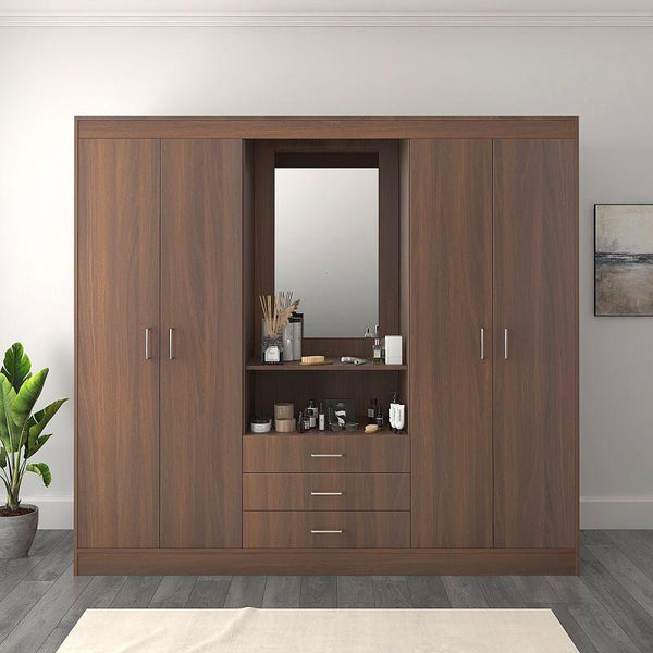 Wardrobe with Brown Dresser By Alhome - Zrafh.com - Your Destination for Baby & Mother Needs in Saudi Arabia