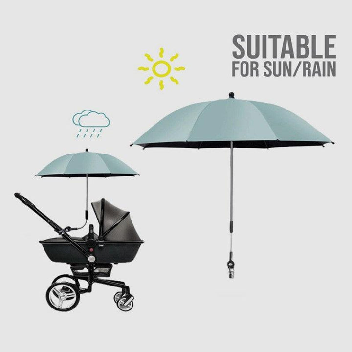 Teknum Universal Stroller Umbrella with Holder Clip Clamp Green - ZRAFH