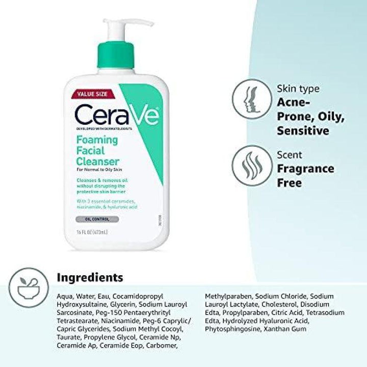 CeraVe Foaming Facial Cleanser - Zrafh.com - Your Destination for Baby & Mother Needs in Saudi Arabia