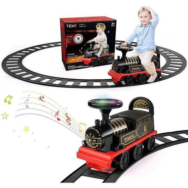 Train Ride-On Car Rechargeable With Light And Music With Track Railway 54x30x50 cm By Family Center - 28-2018C - ZRAFH