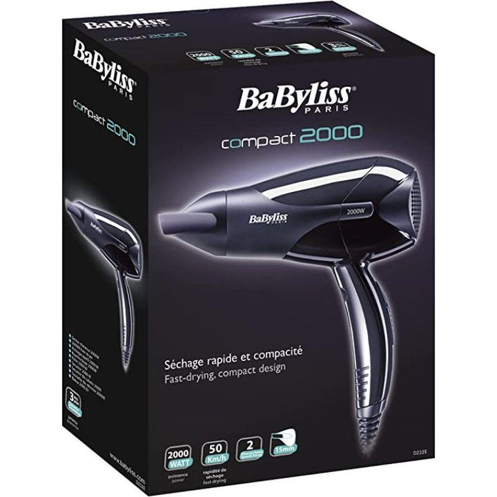 Babyliss Powerlight Hair Dryer - 2000W - Black - D212SDE - ZRAFH