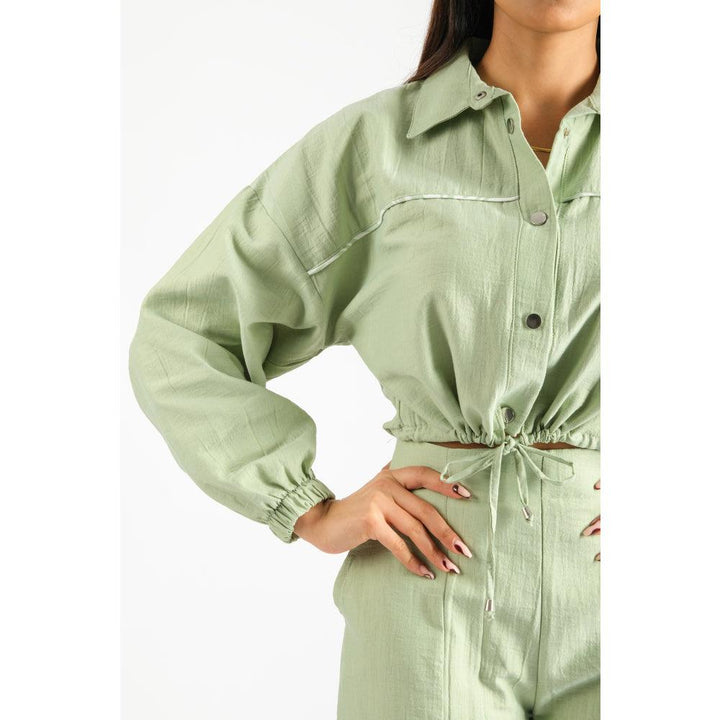 Londonella Women's long-sleeved shirt & closed-bottom Pants Set - 2 Pieces - Green - 100226 - Zrafh.com - Your Destination for Baby & Mother Needs in Saudi Arabia
