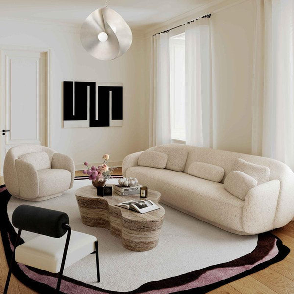 3-Seater Beige Linen Sofa" By Alhome - Zrafh.com - Your Destination for Baby & Mother Needs in Saudi Arabia